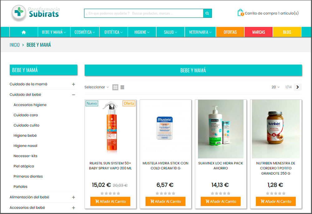 Comprar los productos de parafarmacia más baratos en Farmacia Subirats.